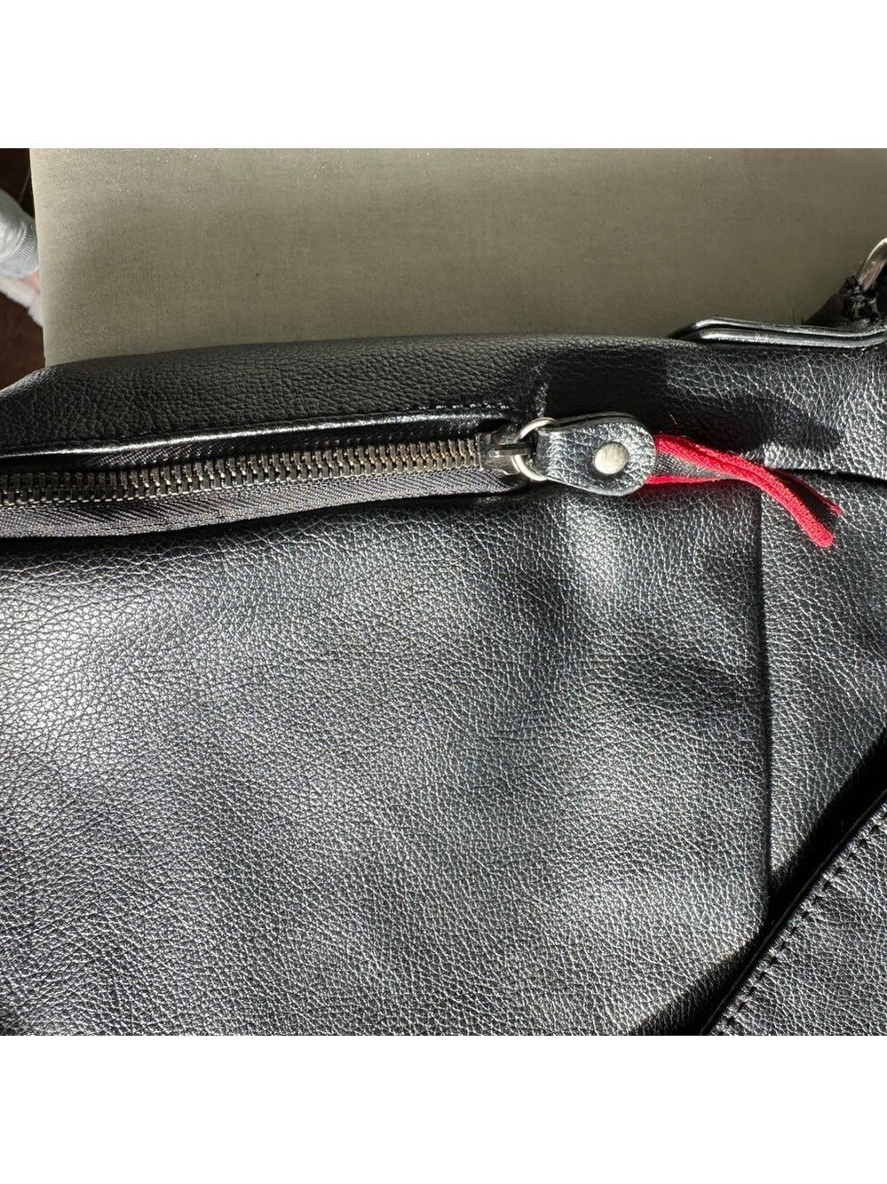 Mexx Black Leather Messenger Bag - Picture 4 of 13